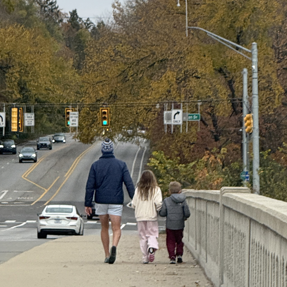 Nick with his daughter and son